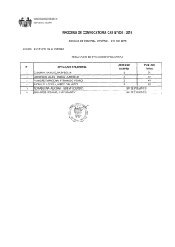 Convocatoria CAS Nº 002-2016-MDPP