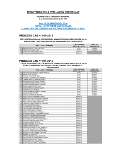 proceso cas n° 010-2016 proceso cas n° 011-2016