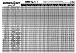 timetable - Premier Bet