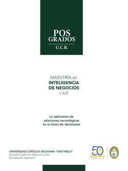 Inteligencia de Negocios - Universidad Católica Boliviana San Pablo