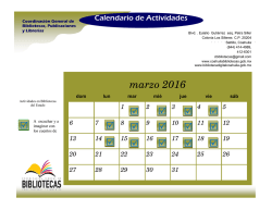 marzo 2016 - Coordinación General de Bibliotecas Coahuila