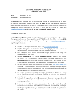 términos y condiciones - Participa por boletas de cine y tablets