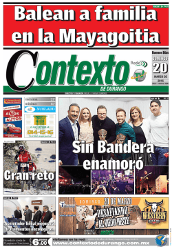 Gran reto - Peri&oacute;dico Contexto de Durango