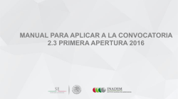 Guía para aplicar la convocatoria 2.3