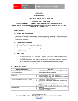PERÚ Ministerio de Educación Instituto Peruano del Deporte