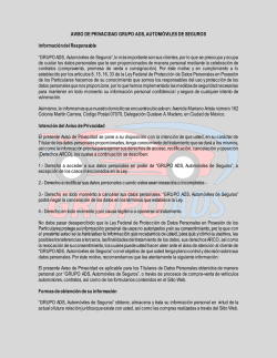 AVISO DE PRIVACIDAD GRUPO ADS, AUTOMÓVILES DE