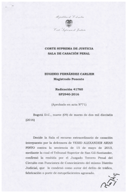 CORTE SUPREMA DE JUSTICIA SALA DE CASACIÓN PENAL