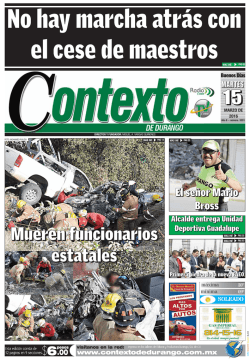 Mueren funcionarios estatales - Periódico Contexto de Durango