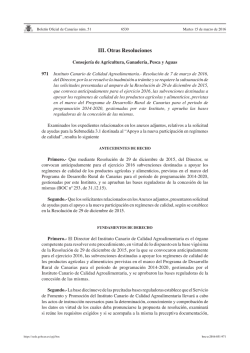 Resolución de 7 de marzo de 2016