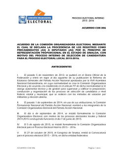 acuerdo coe-306 acuerdo de la comisi&oacute;n organizadora