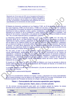 Borrador Convocatoria de Oposiciones 2016