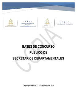 BASES DEL CONCURSO PUBLICO 003-2016 SDE