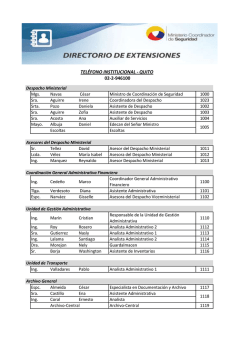 Directorio Institucional - Ministerio Coordinador de Seguridad