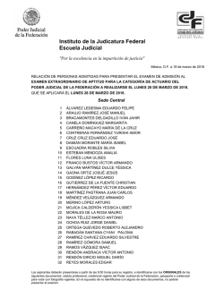 Lista de admitidos actuarios - Instituto de la Judicatura Federal