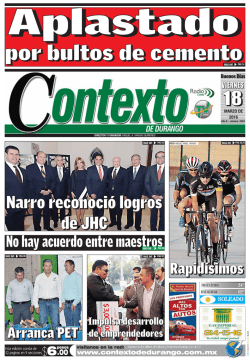 por bultos de cemento - Peri&oacute;dico Contexto de Durango