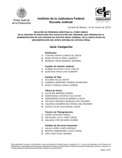Lista de admitidos - Instituto de la Judicatura Federal