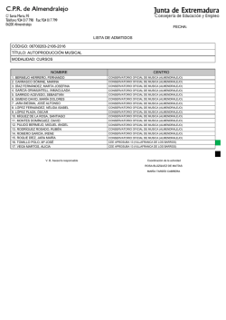 Lista de admitidos - CPR de Almendralejo