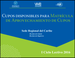 Cupos Disponibles para Inclusión 1-2016