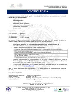 convocatoria - Instituto Tecnológico de Acapulco