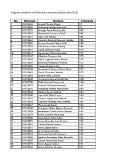 Programa académico de Publicidad y relaciones públicas (Plan 2013)