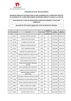 Resultados Evaluación Hoja de Vida y CV Documentado