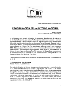 programación del auditorio nacional