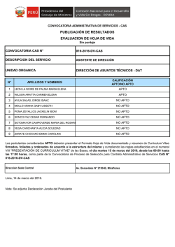 PUBLICACIÓN DE RESULTADOS EVALUACION DE HOJA DE VIDA