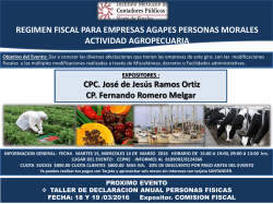 Curso Régimen Fiscal para Empresas AGAPES Personas Morales