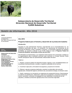 Boletín Bubalino 2016 - Ministerio de Agricultura, Ganadería y Pesca