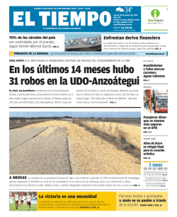 En los últimos 14 meses hubo 31 robos en la UDO