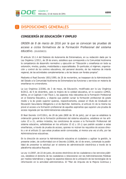 ORDEN de 8 de marzo de 2016 - Diario Oficial de Extremadura