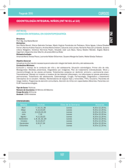 Odontología Integral Niños - Facultad de Odontología