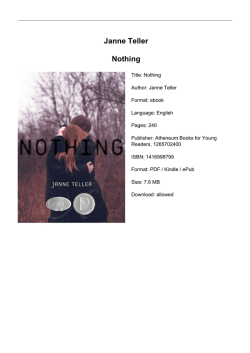 Janne Teller Nothing