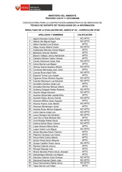 CAS N&deg; 11-2016 - Ministerio del Ambiente