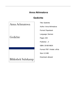 Anna Akhmatova Gedichte