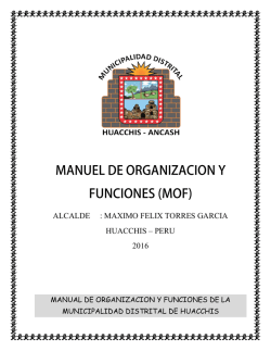 MOF - Municipalidad Distrital de Huacchis