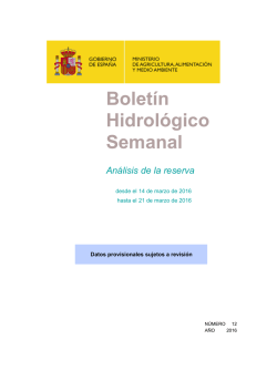 Boletín Hidrológico Semanal Análisis de la reserva