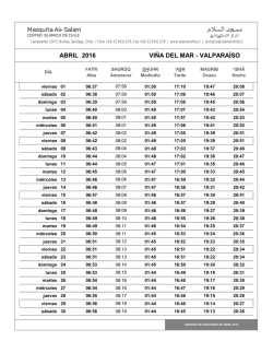 Abril 2016 - Radio Islam Chile