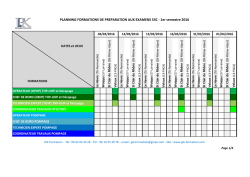 PLANNING FORMATIONS DE PREPARATION AUX