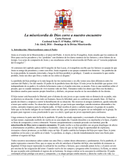 La misericordia de Dios corre a nuestro encuentro