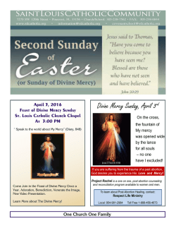 Divine Mercy Sunday, April 3rd