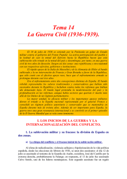 Tema 14 La Guerra Civil (1936-1939). I. LOS INICIOS DE LA
