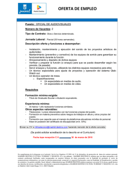 oferta de empleo - Madrid Destino