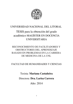TESIS para la obtención del grado Año: 2014 - UNL/Biblioteca