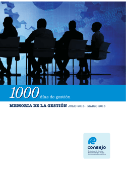 d&iacute;as de gesti&oacute;n MEMORIA DE LA GESTI&Oacute;N JULIO 2013