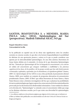 (eds.) (2014). Epistemologías del Sur (perspectivas).