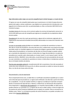 Informaci&oacute;n para viajar con aves dom&eacute;sticas