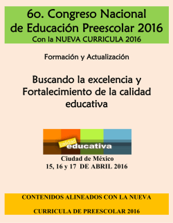 6o. Congreso Nacional de Educación Preescolar 2016