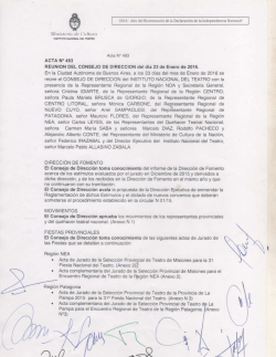 Acta Nº 493 - Instituto Nacional del Teatro