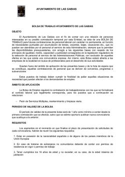 Bases de la Bolsa de Empleo de Peón de Servicios Múltiples